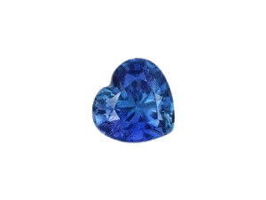 Unheated Cornflower Blue sapphire in heart shape